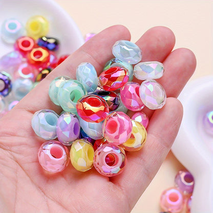 20pcs UV Plated Big Hole Acrylic Pony Beads
