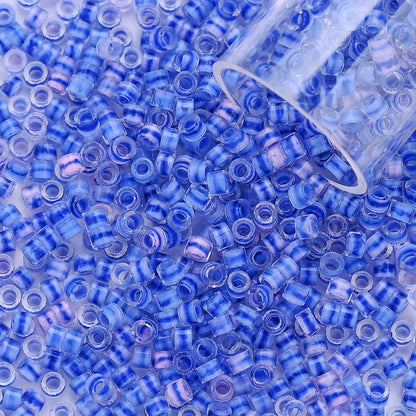 Clear Ink Core Glass Seed Beads
