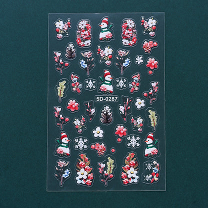Christmas 5D Relief Nail Art Stickers
