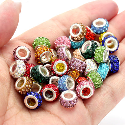 10pcs/lot Colorful European Style Rhinestone Spacer Beads