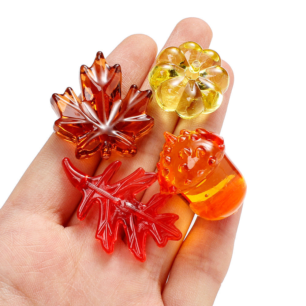 160g Resin Maple Leaf, Pumpkin & Hazelnut Decorative Set