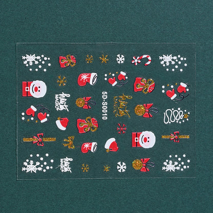 Christmas 5D Embossed Nail Art Stickers