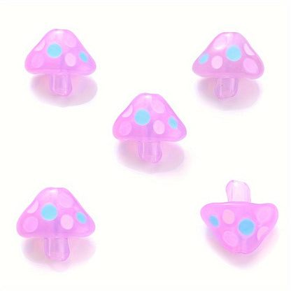5PCS 17×19mm Luminous Mushroom Acrylic Bead Set