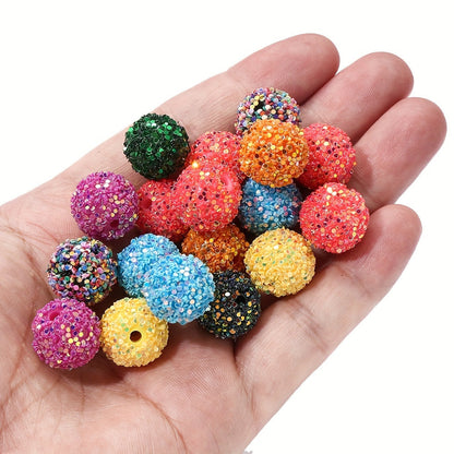 Vibrant 16mm Mixed Color Resin Sequin Beads - Red Bayberry Shape, 10pcs