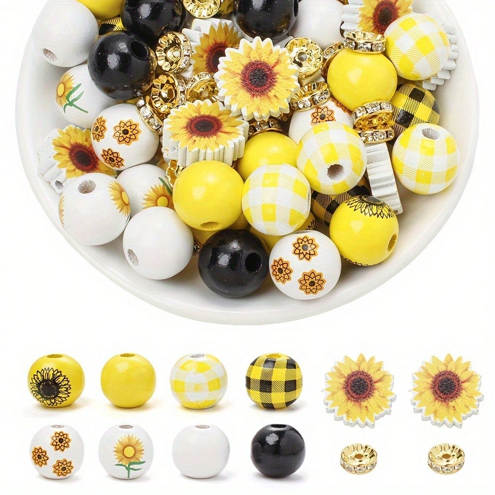 76pcs Sunflower Shape Bead Set