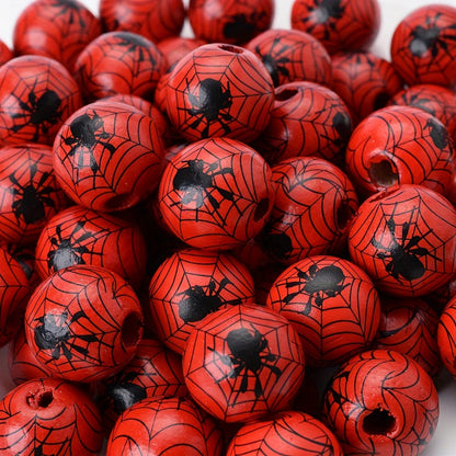 Halloween Spider Web Wooden Spacer Beads