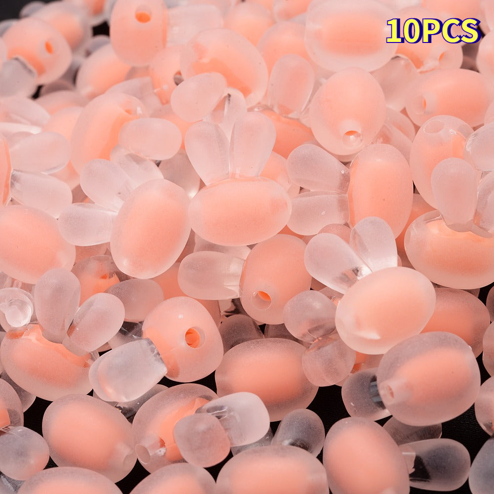 Colored Rabbit Head Acrylic Spacer Beads