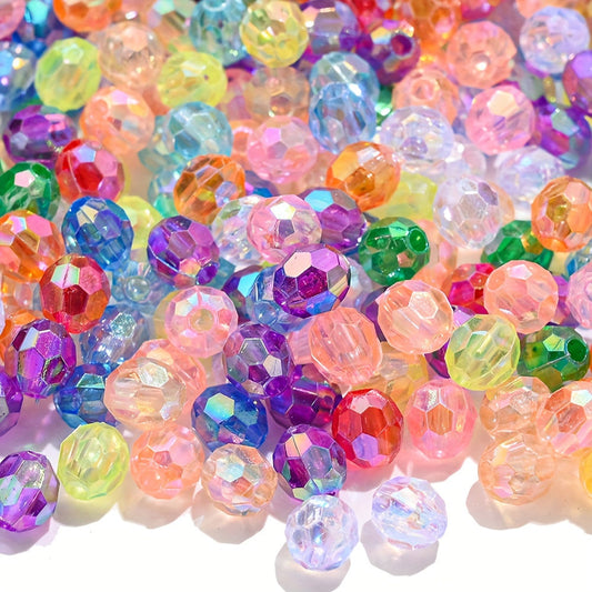 100PCS 6/8mm Diamond-Shaped Acrylic Bead Set