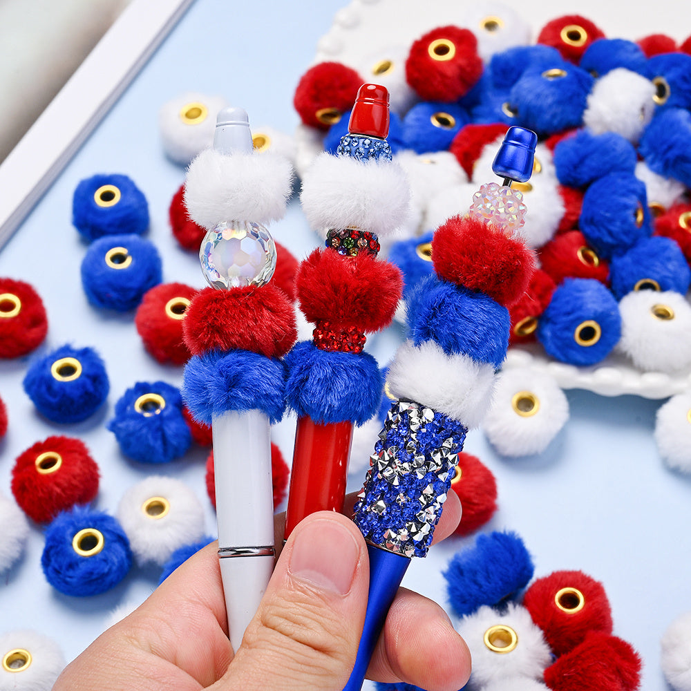 Independence Day Faux Fur Beads