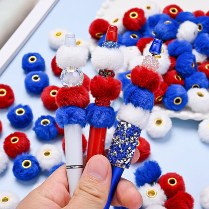 Independence Day Faux Fur Beads