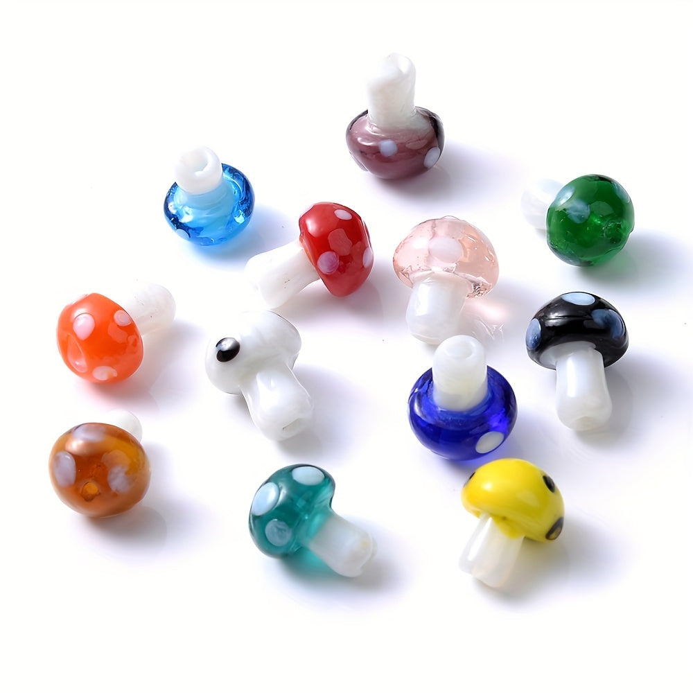 30pcs 10x14mm Mushroom Glass Beads