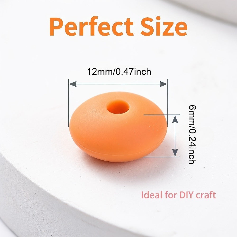 300pcs Random Color Abacus Silicone Beads
