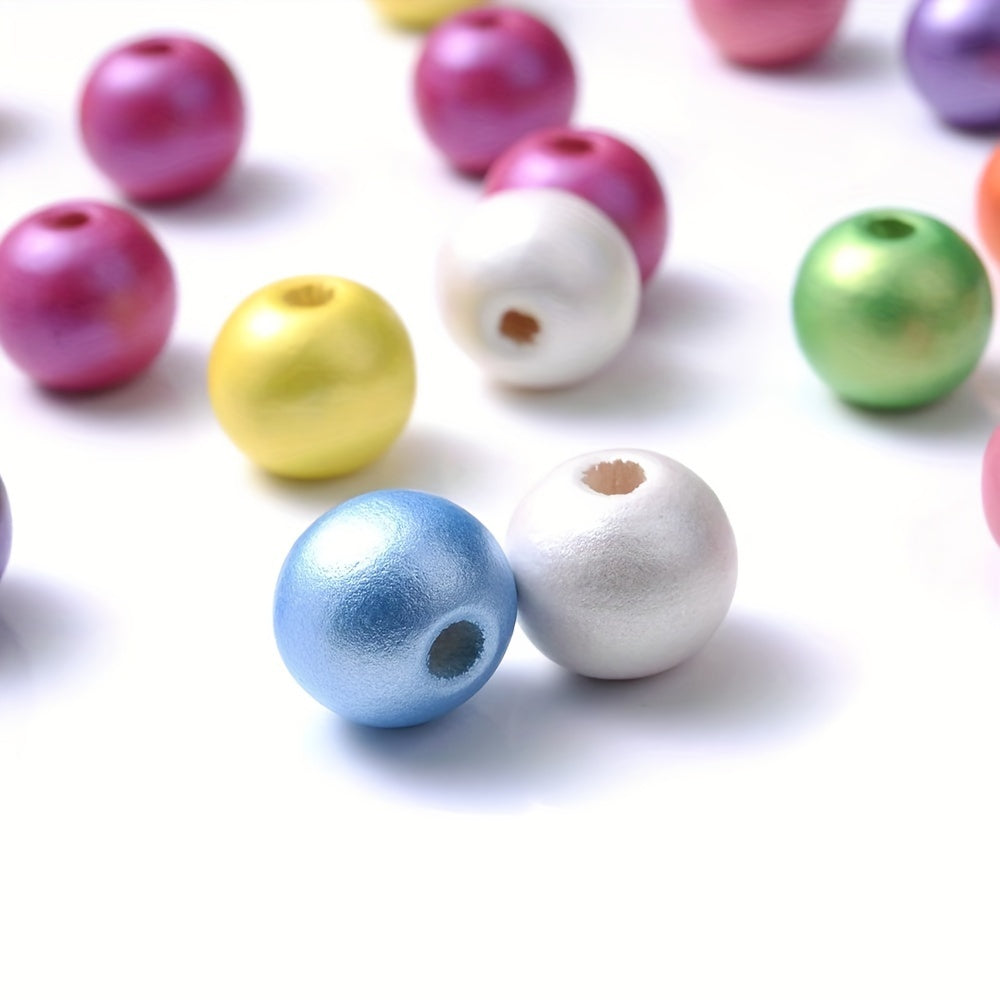 10PCS 16mm Smooth Round Wooden Bead Set