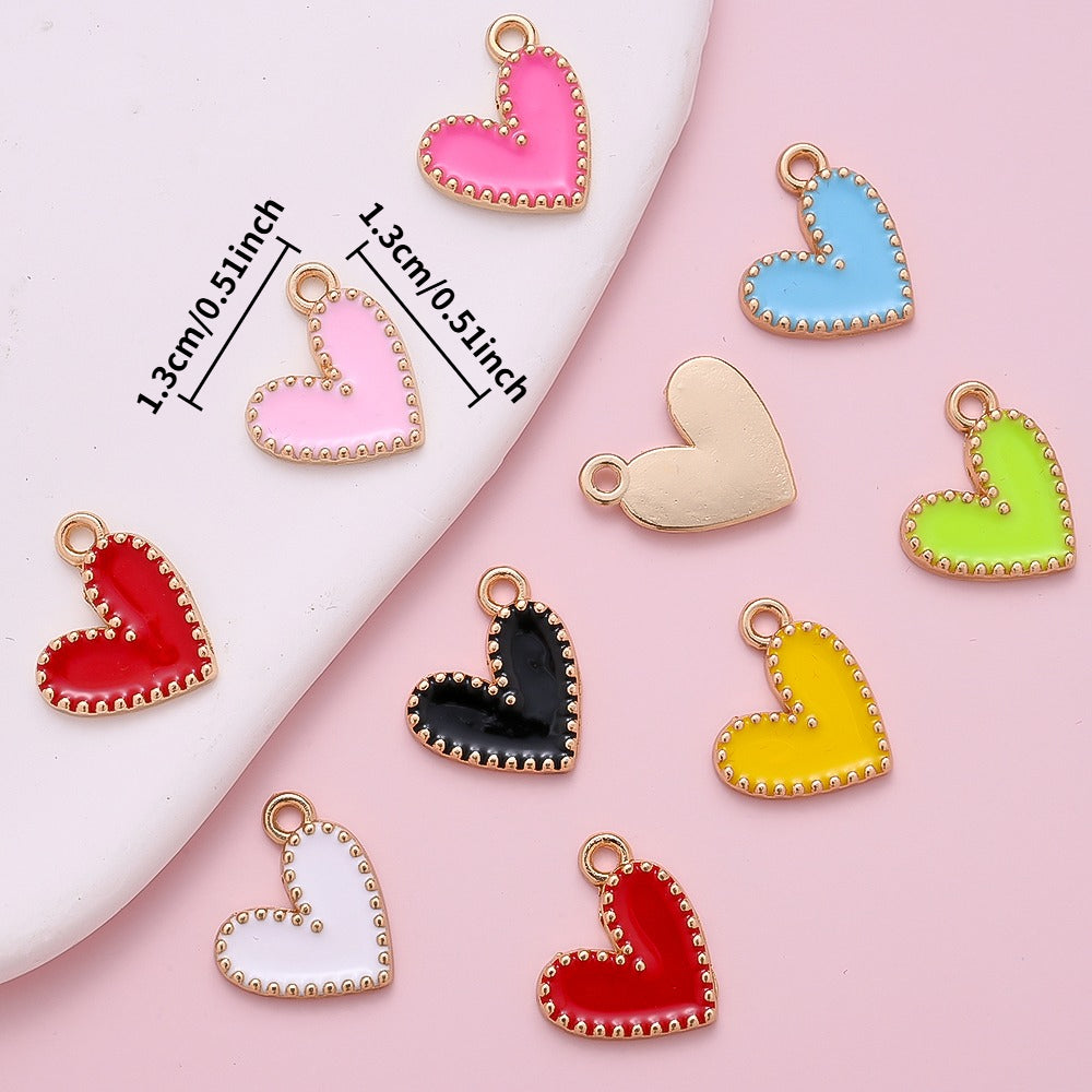 Enamel Heart Pendant Charms