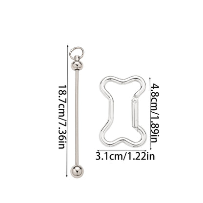 Beadable Bone Shape Keychain Kit