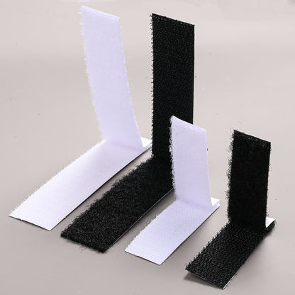 10-Pair 60/100 mm Double-Sided Adhesive Nylon Hook & Loop Tape