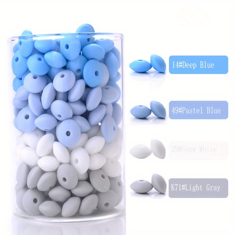 200pcs 6x12mm Mixed Color Abacus Silicone Beads