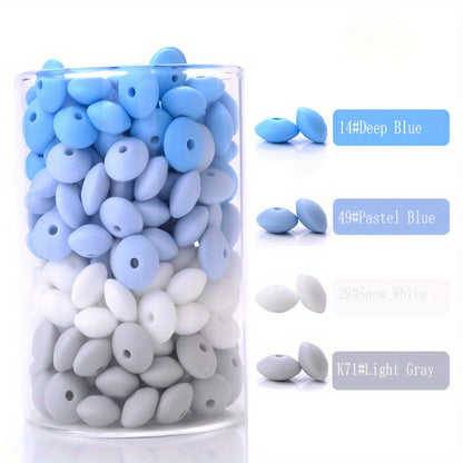 200pcs 6x12mm Mixed Color Abacus Silicone Beads