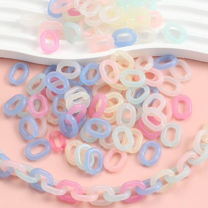 50-Piece 14x19 mm Clear Jelly Acrylic Chain Links
