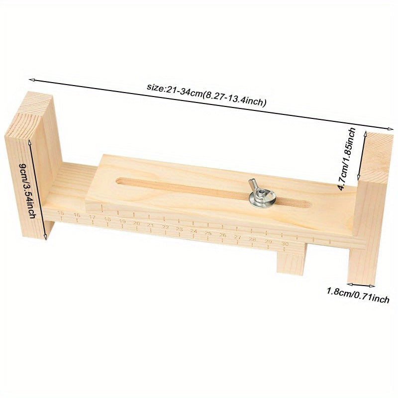 Adjustable Wooden Bracelet Making Tool with 2 Clips