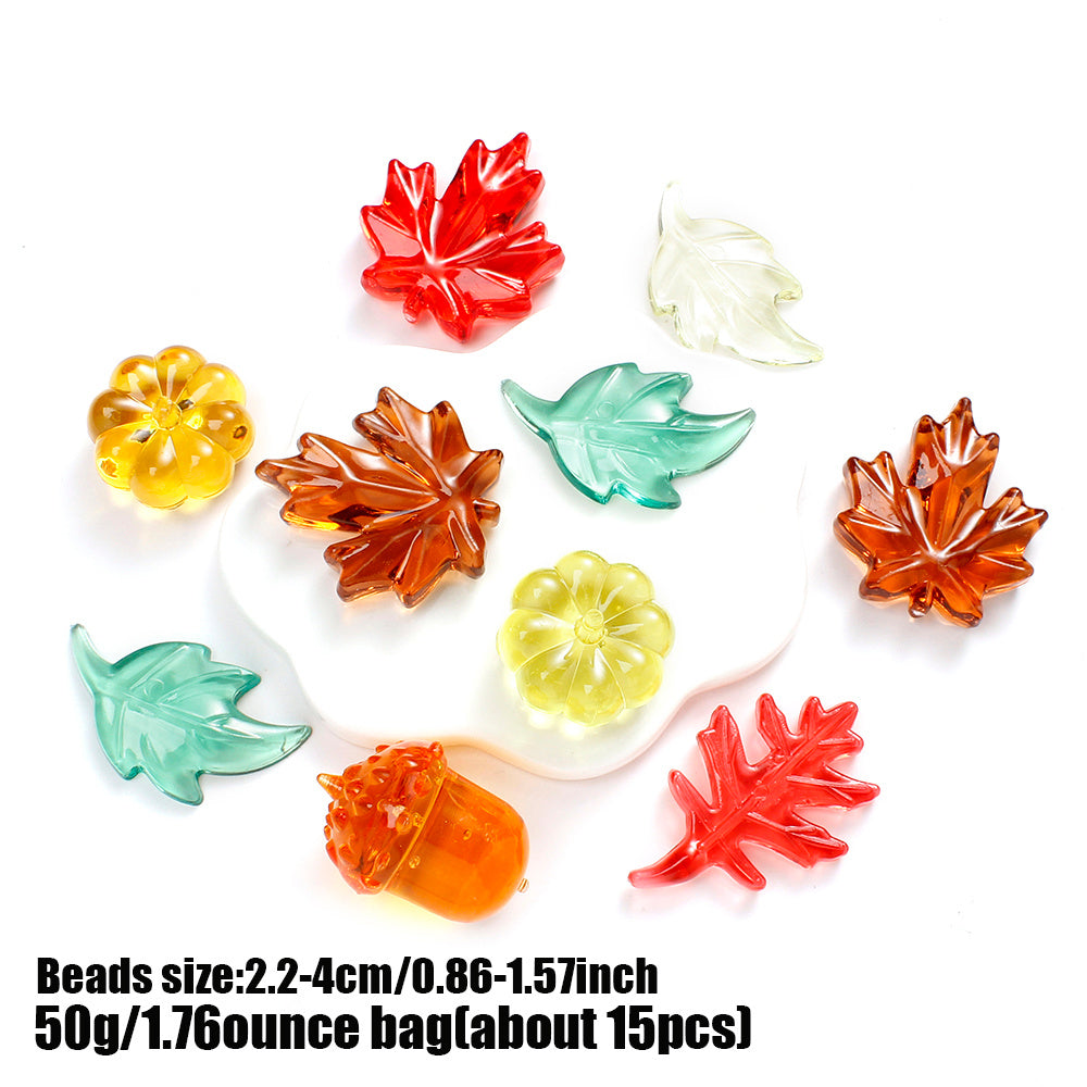 160g Resin Maple Leaf, Pumpkin & Hazelnut Decorative Set
