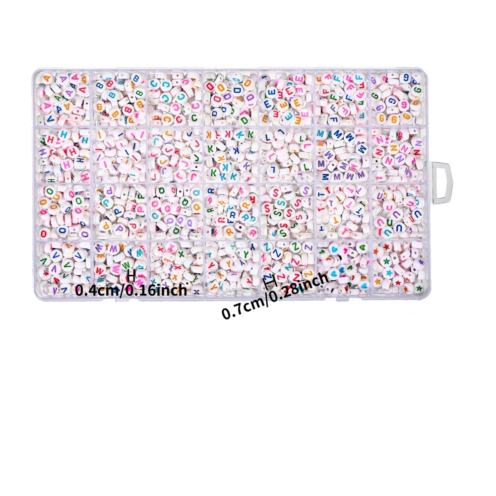 1200pcs/Box Acrylic Alphabet Letter Bead Kit