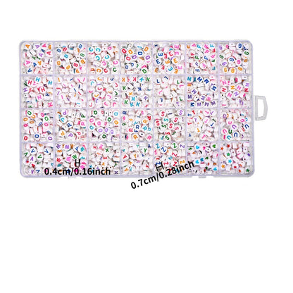 1200pcs/Box Acrylic Alphabet Letter Bead Kit