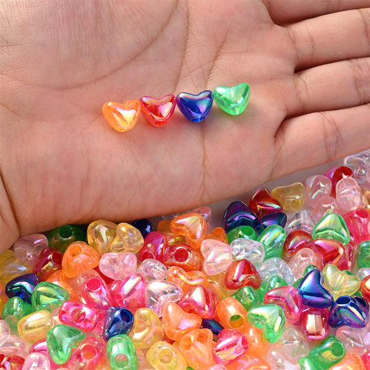 AB Color Heart Acrylic Beads