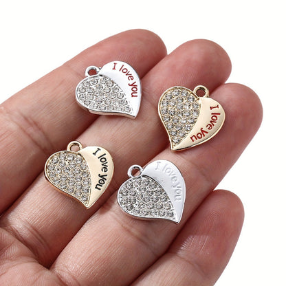 "I Love You" Heart Pendant Charms
