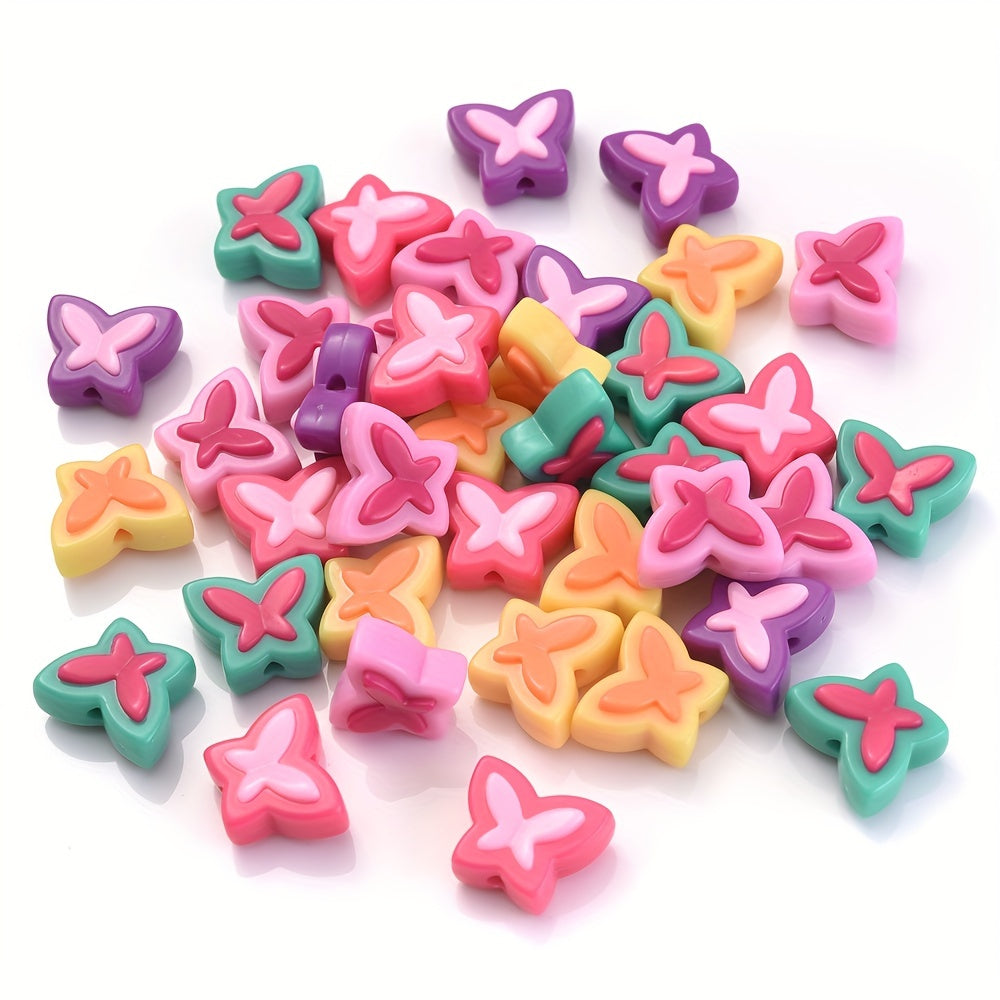 10pcs Butterfly Shape Acrylic Large Hole Beads
