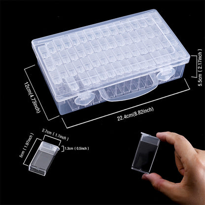 44/56/64 Grid Transparent Beads Storage Organizer