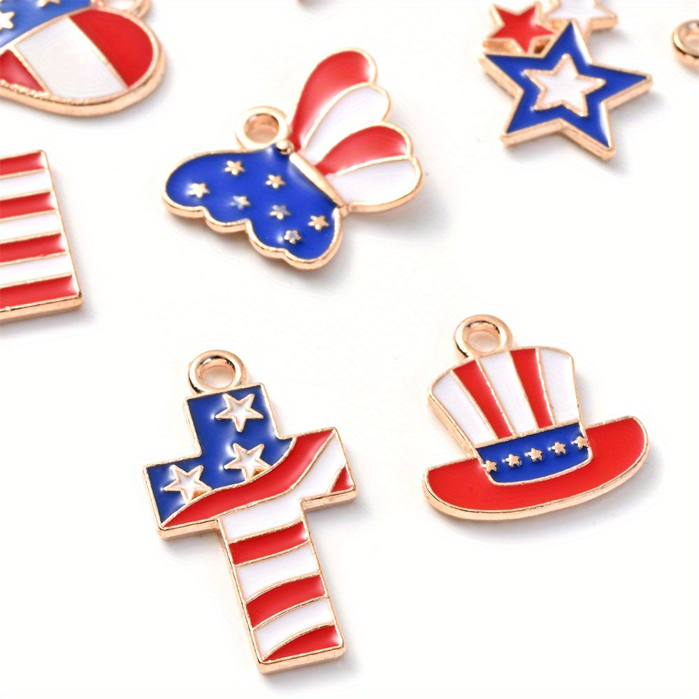 50-Piece American Flag-Themed Alloy Charm Set