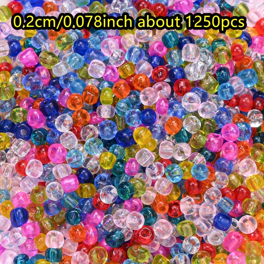 210PCS 4mm Clear Round Glass Spacer Beads