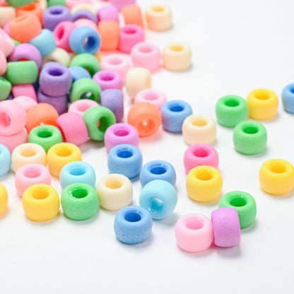 100pcs 6x9mm Large Hole Acrylic Cylindrical Beads