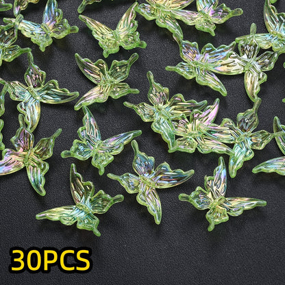 30pcs/set 25mm Transparent Butterfly Acrylic Beads