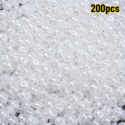 200-Piece 5 mm Glossy Ice Cream Glass Beads
