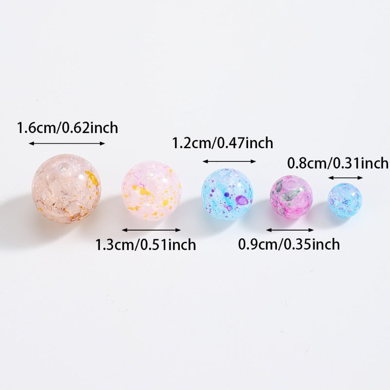 10/20/30/50/100pcs Gradient Crackle Acrylic Beads