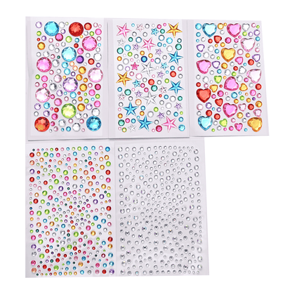 Acrylic Rhinestone Rainbow Self-Adhesive Stickers