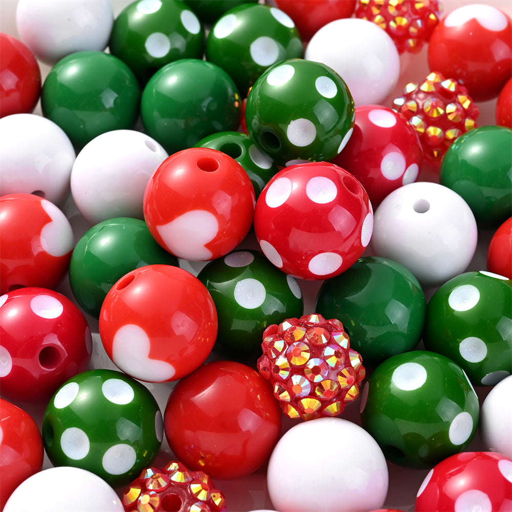 Christmas Rhinestone Acrylic Beads