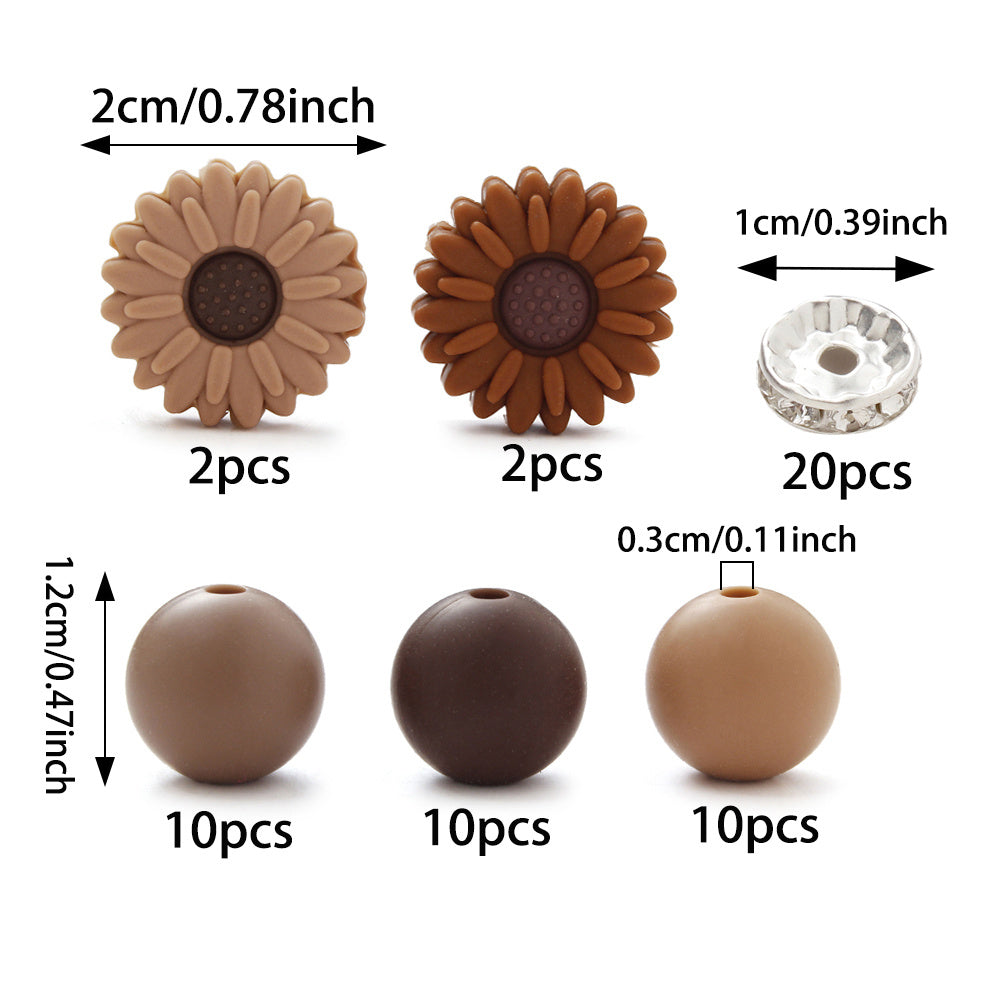 Mix Style Silicone Beads Set with Beading Pens