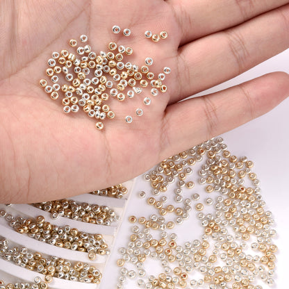 Gold and Silver 2/3/4 mm Glass Seed Beads