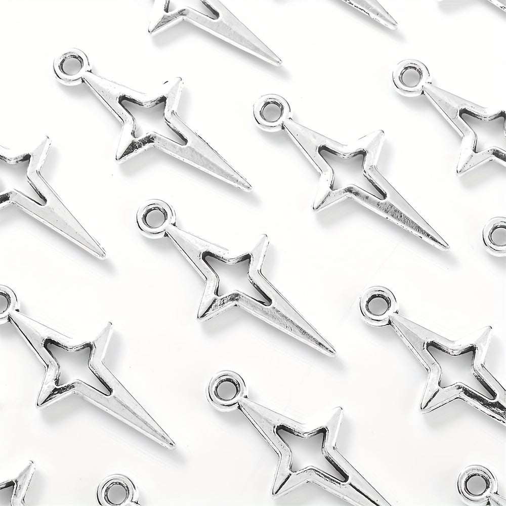 6pcs Alloy Hollow Star Pendant Charms