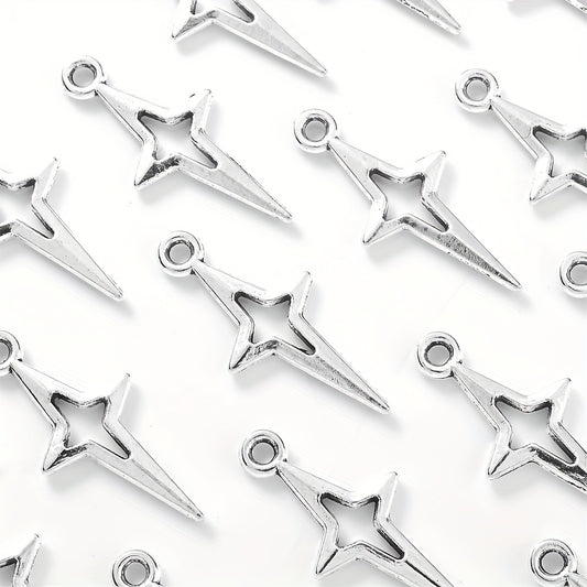 6pcs Alloy Hollow Star Pendant Charms