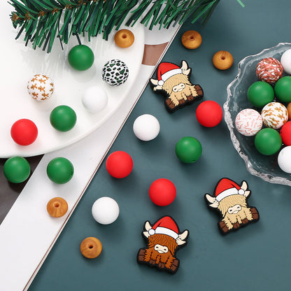 54pcs Christmas Silicone Highland Cow Bead Set