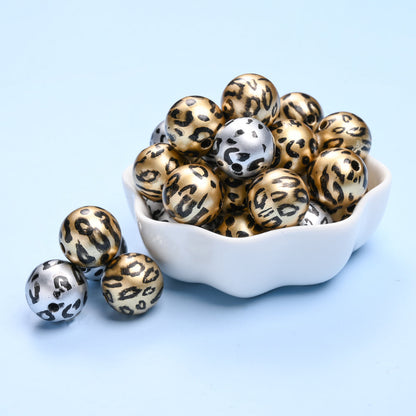 10pcs/lot 16mm Random Leopard Print Acrylic Beads