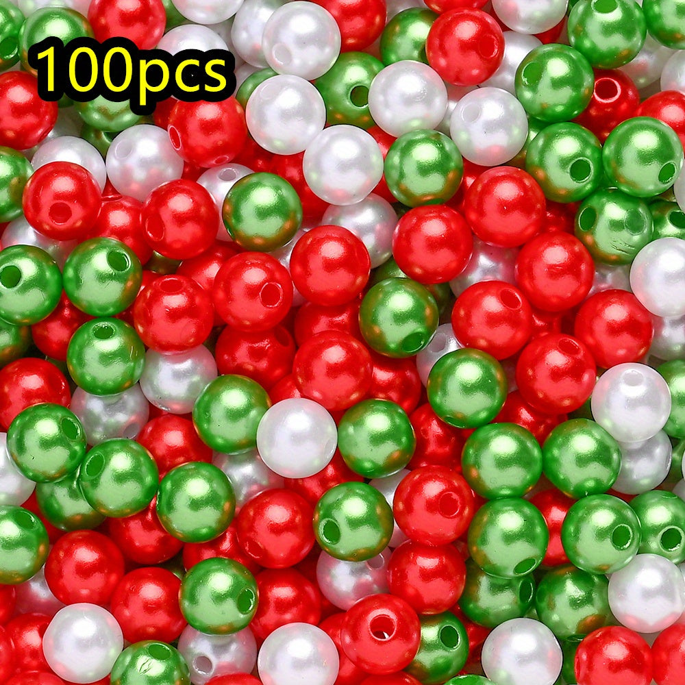 100/200/500pcs Christmas Design Artificial Pearl Beads