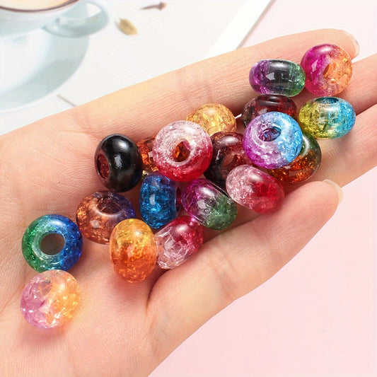 20PCS 8×14mm Bicolor Crack Gradient Acrylic Beads