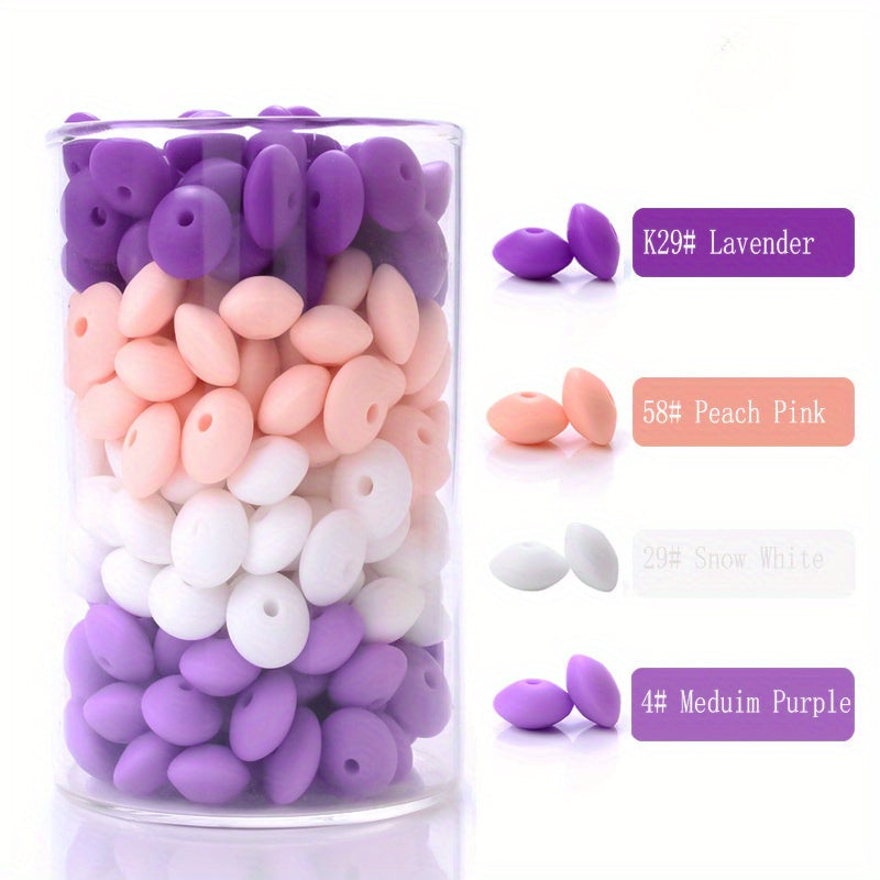 200pcs 6x12mm Mixed Color Abacus Silicone Beads