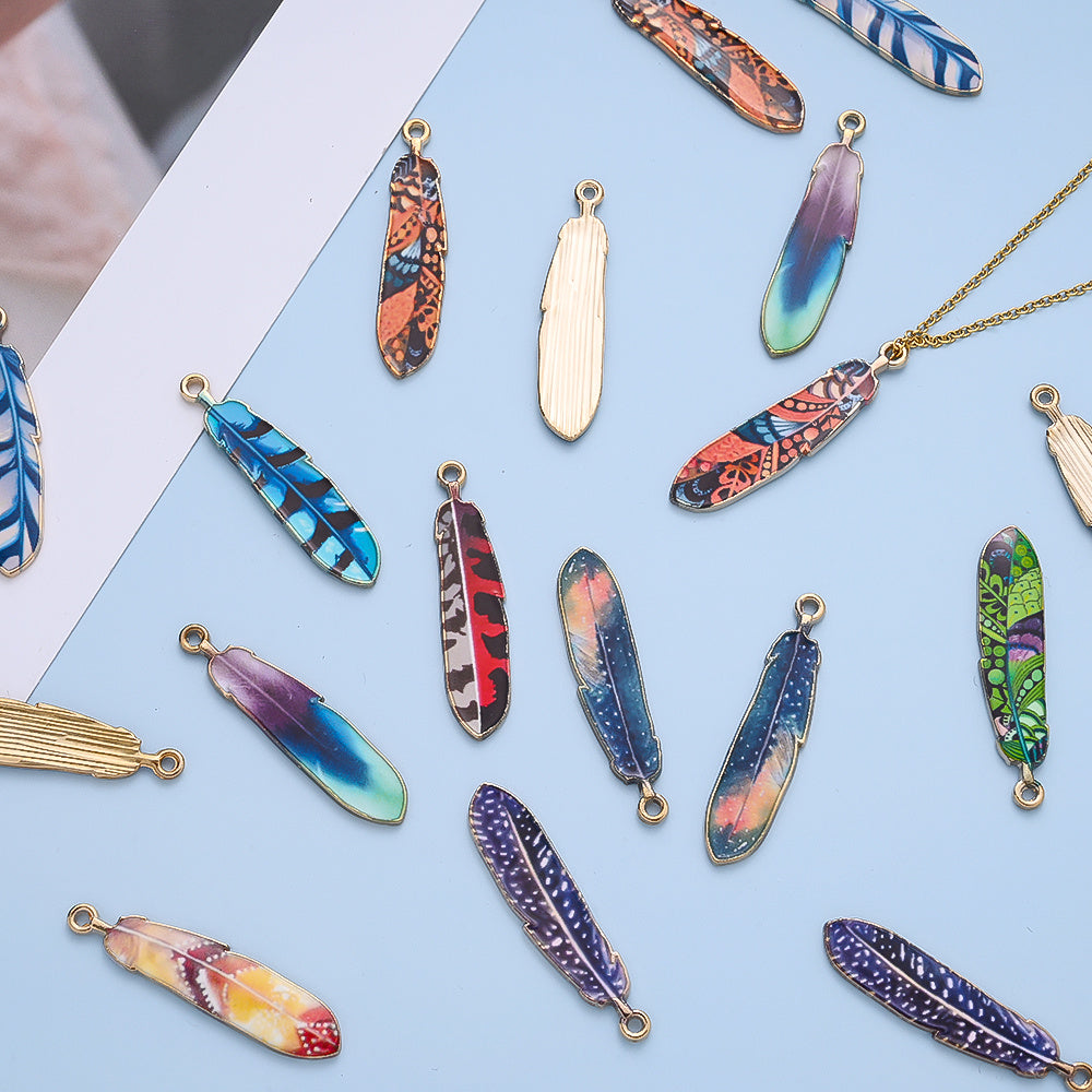Bohemian Feather Alloy Pendant Charms
