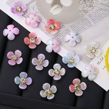 30pcs/set Four Petal Flower Acrylic Cabochon Beads